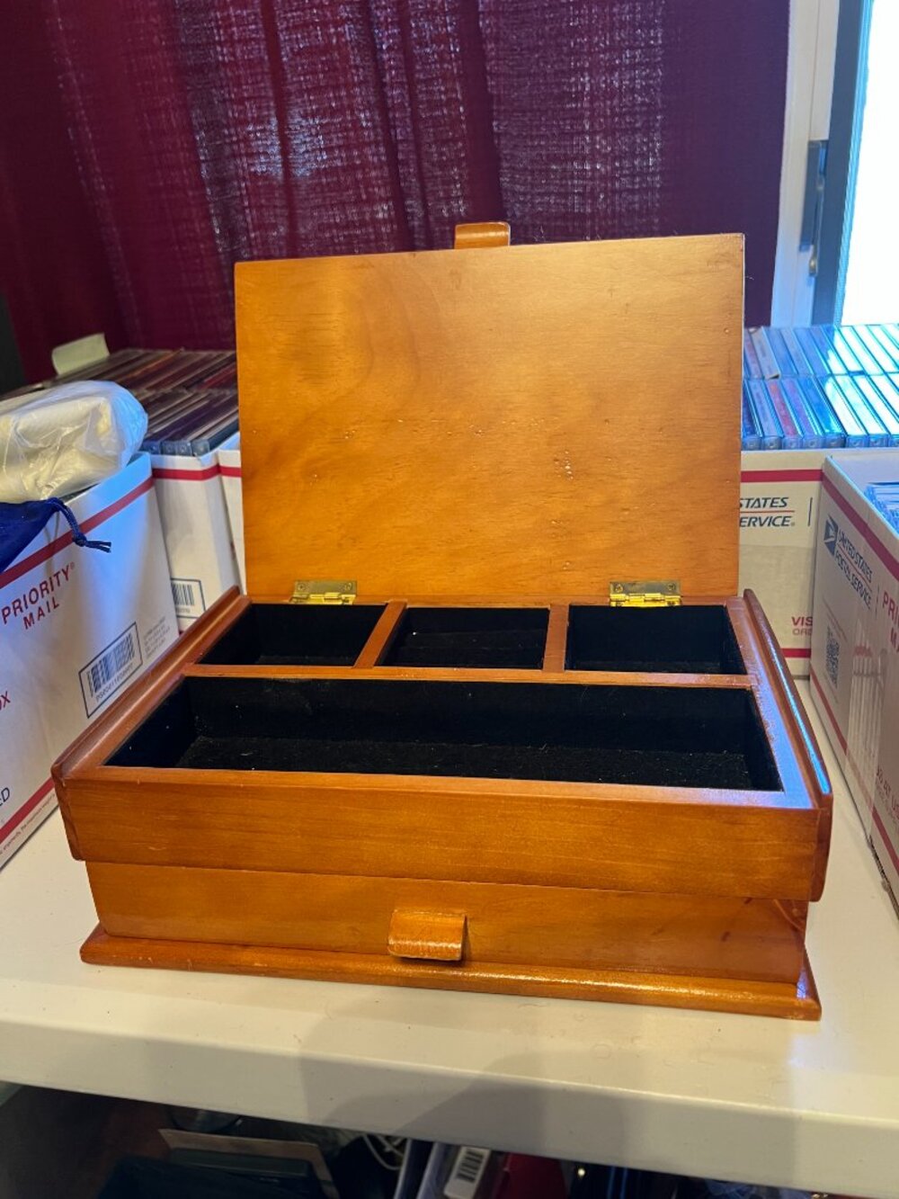 Vintage Wooden Jewelry Box Organizer *SEE DESCRIPTION FOR SIZE* - Picture 2 of 3